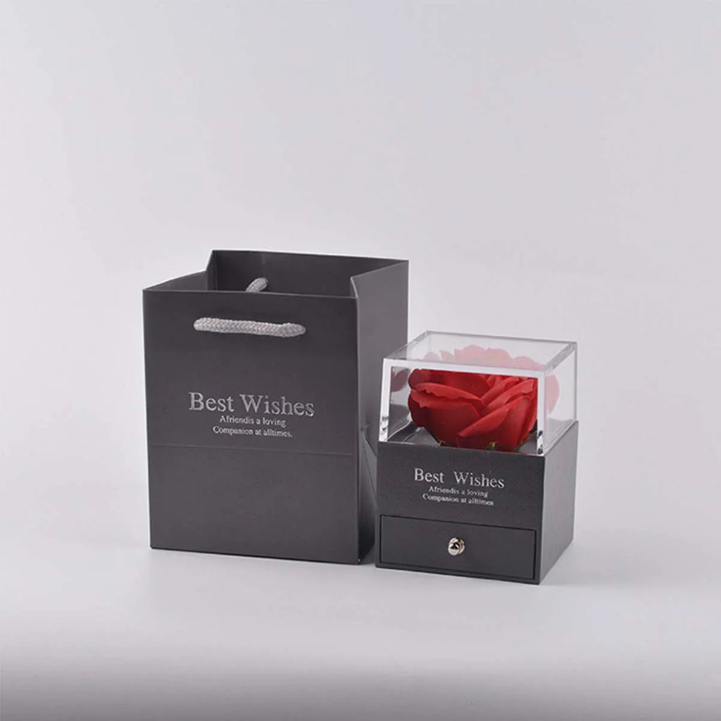 Premium Geschenkbox mit Ewiger Rose und Halskette